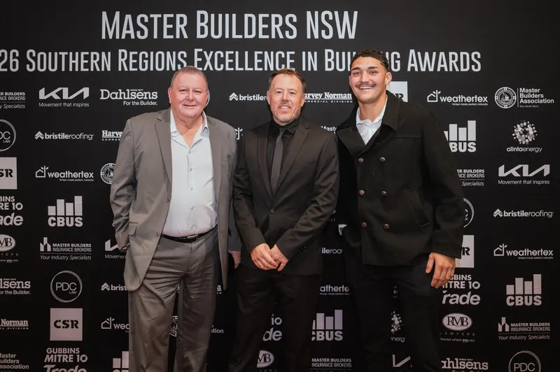 The CKS Projects team at the Master Builders NSW 2026 Southern Regions Excellence in Building Awards